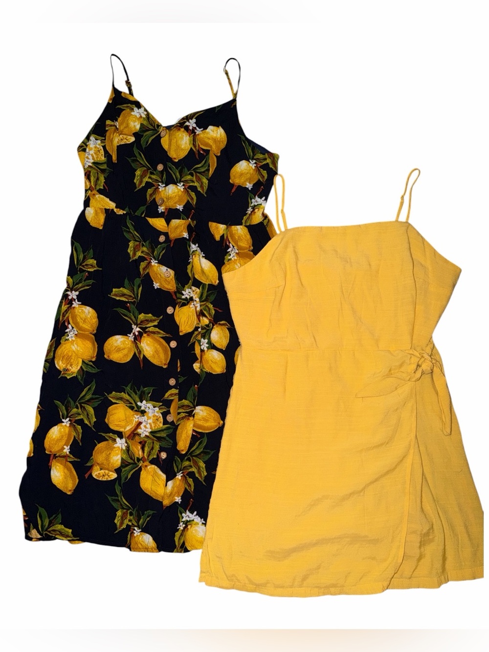 Summer Dress Bundle Women’s XL Vacation Resortwear Cottagecore Navy Blue Yellow